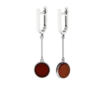 Серебряные серьги с янтарём E9336SV