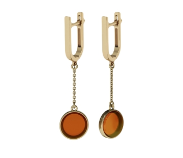 Silver earrings with amber E9336ZK