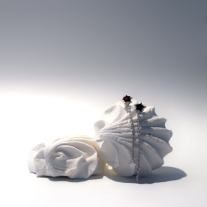 Серебряные серьги с янтарём E10012RV