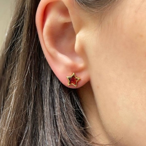 Silver earrings with amber E10010-1ZK