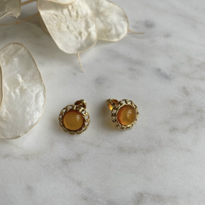 Серебряные серьги с янтарём E21012ZK