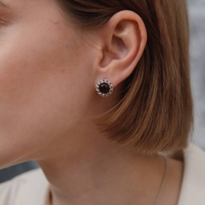 Серебряные серьги с янтарём E21012SV