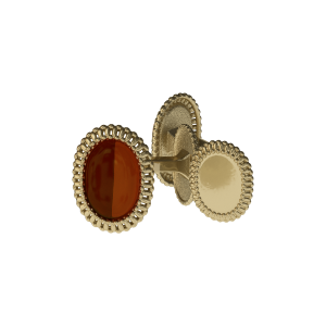 Запонки серебряные с янтарём C20011ZK Запонки серебряные с янтарём C20011ZK