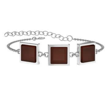 Браслет серебряный с янтарём W9200-1RV Браслет серебряный с янтарём W9200-1RV