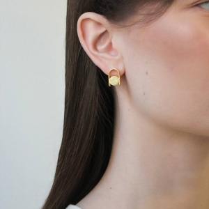 Серебряные серьги с янтарём E20038ZM