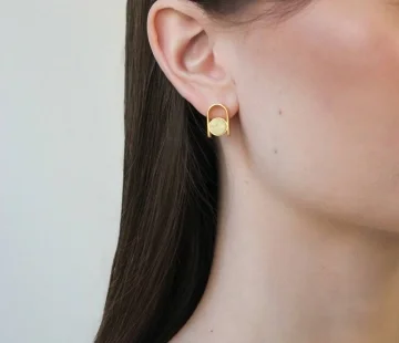 Серебряные серьги с янтарём E20038ZM