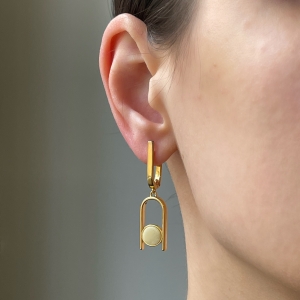 Серебряные серьги с янтарём E20039ZM