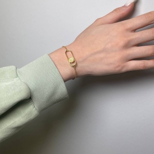 Браслет серебряный с янтарём W20038ZM