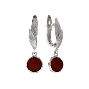 Серебряные серьги с янтарём E20009RV